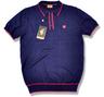 View Item New Gabicci Mod S/S Cotton Knit Polo Shirt Navy Blue